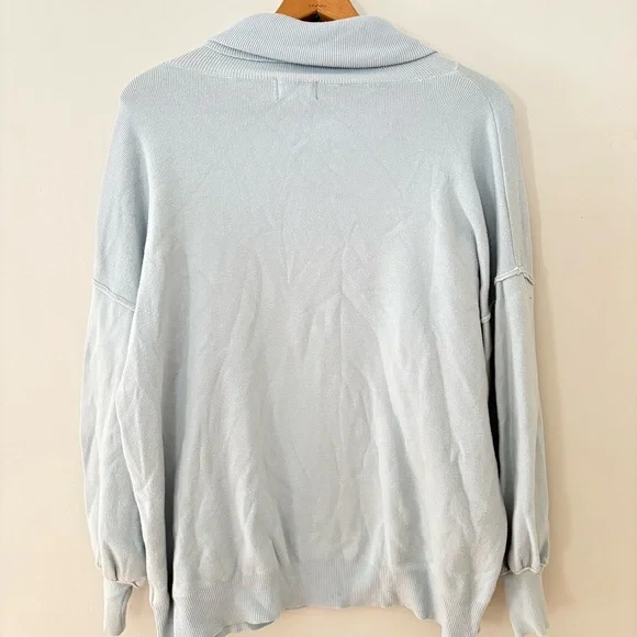 VICI Size Small Light Blue Mock Neck Sweater | Soft Knit Pullover | Minimalist - Picture 4 of 8